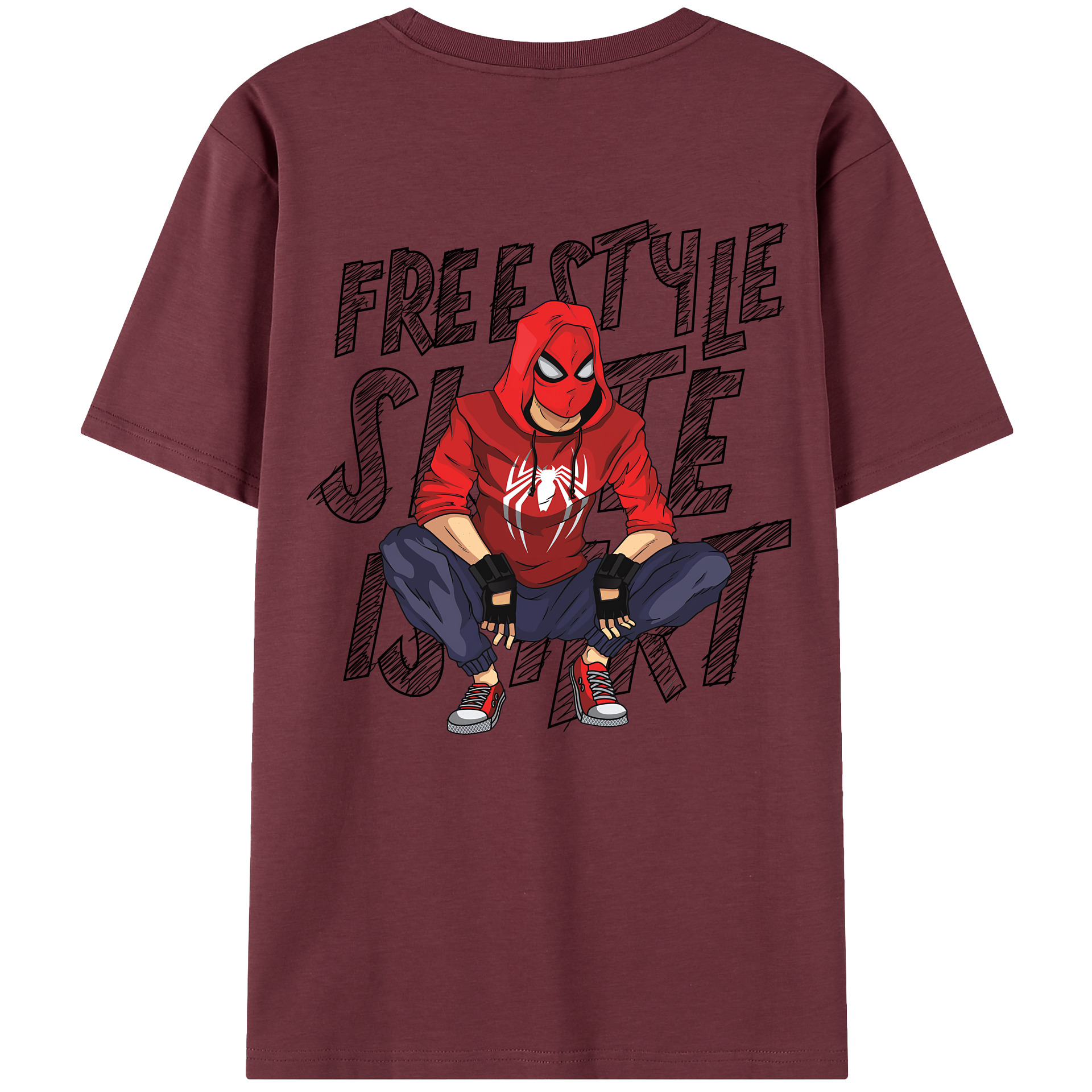 （画像用） Spider Man スパイダーマン 綿100％半袖Tシャツ（背面プリント）